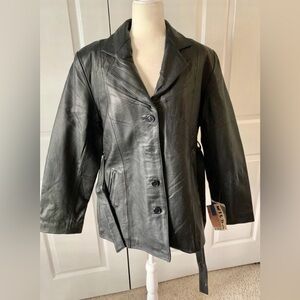New genuine Leather Jacket Wilda brand woman’s xxlarge black